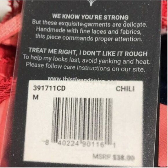 Thistle and Spire Kane Garter Belt W/ Detachable Choker Chili Red/Pink M NWT - Picture 4 of 5